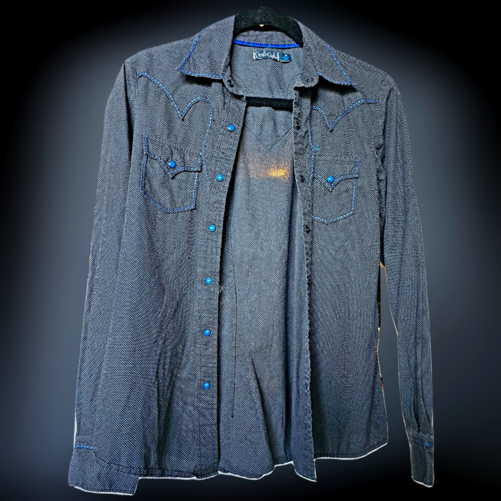 Cruel Girl Black Snap Button down shirt